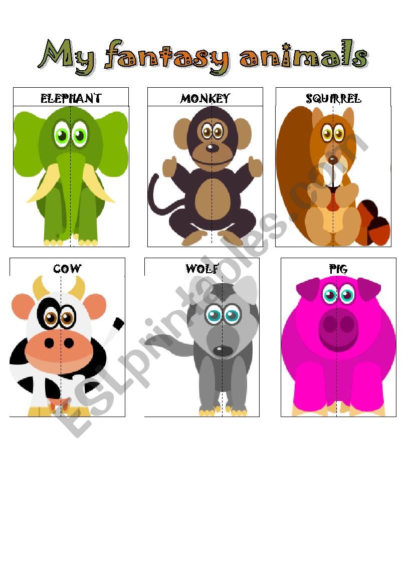 My fantasy animals 2 worksheet