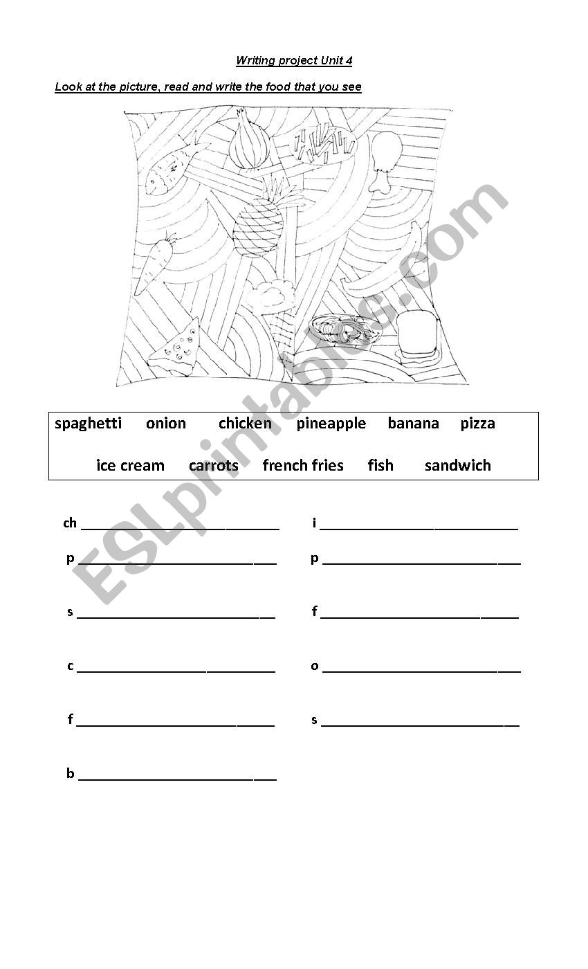 Fruits and vegetables worksheet