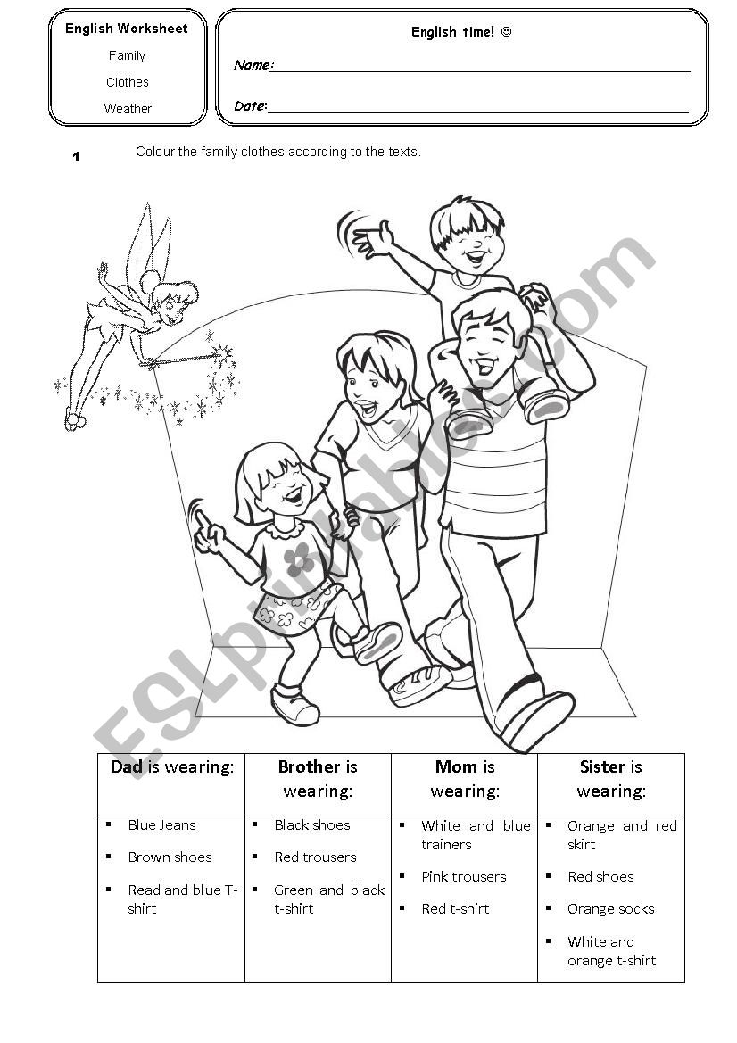 clothes worksheet