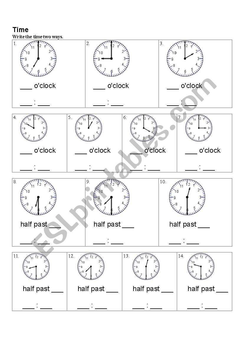 time worksheet