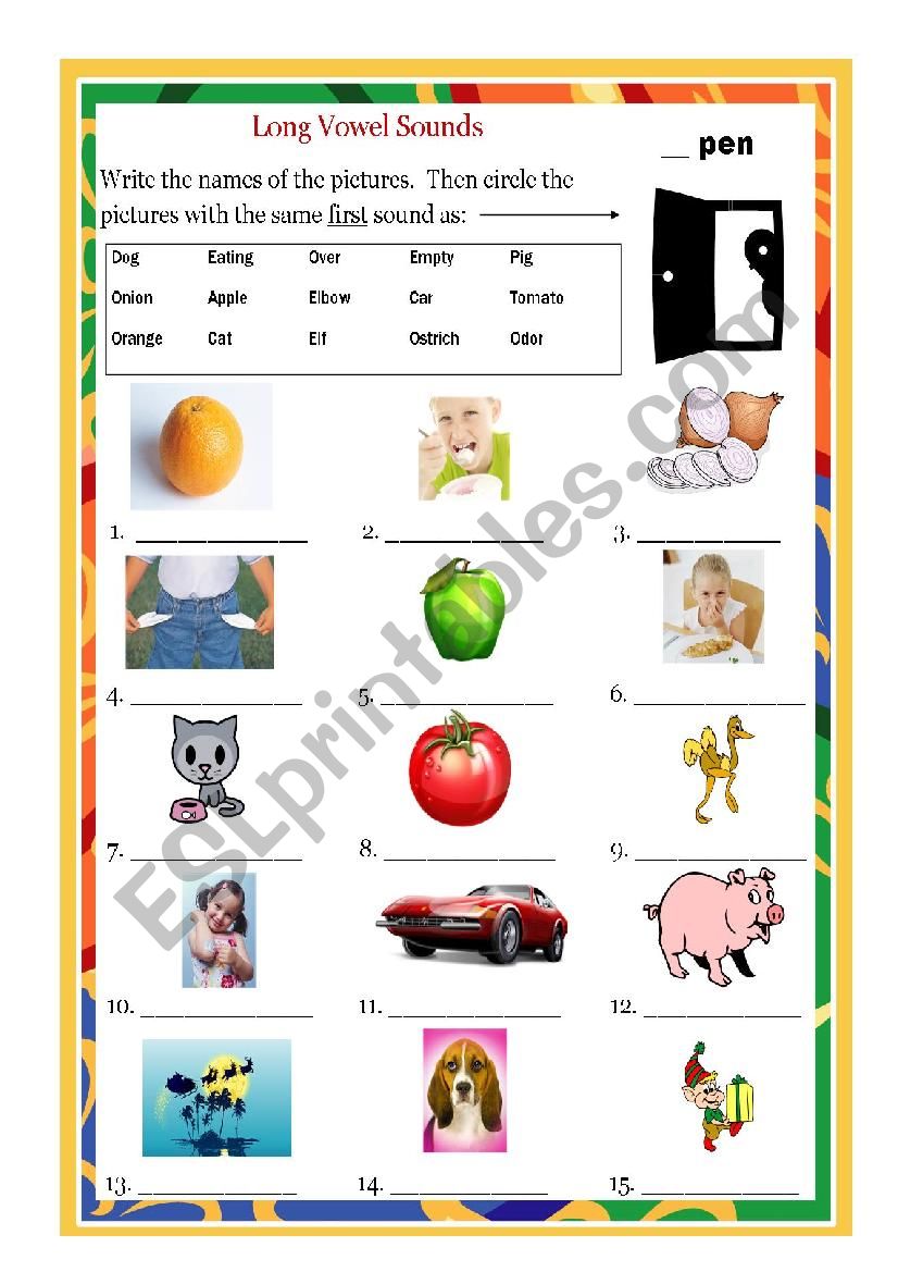 Long Vowel O worksheet