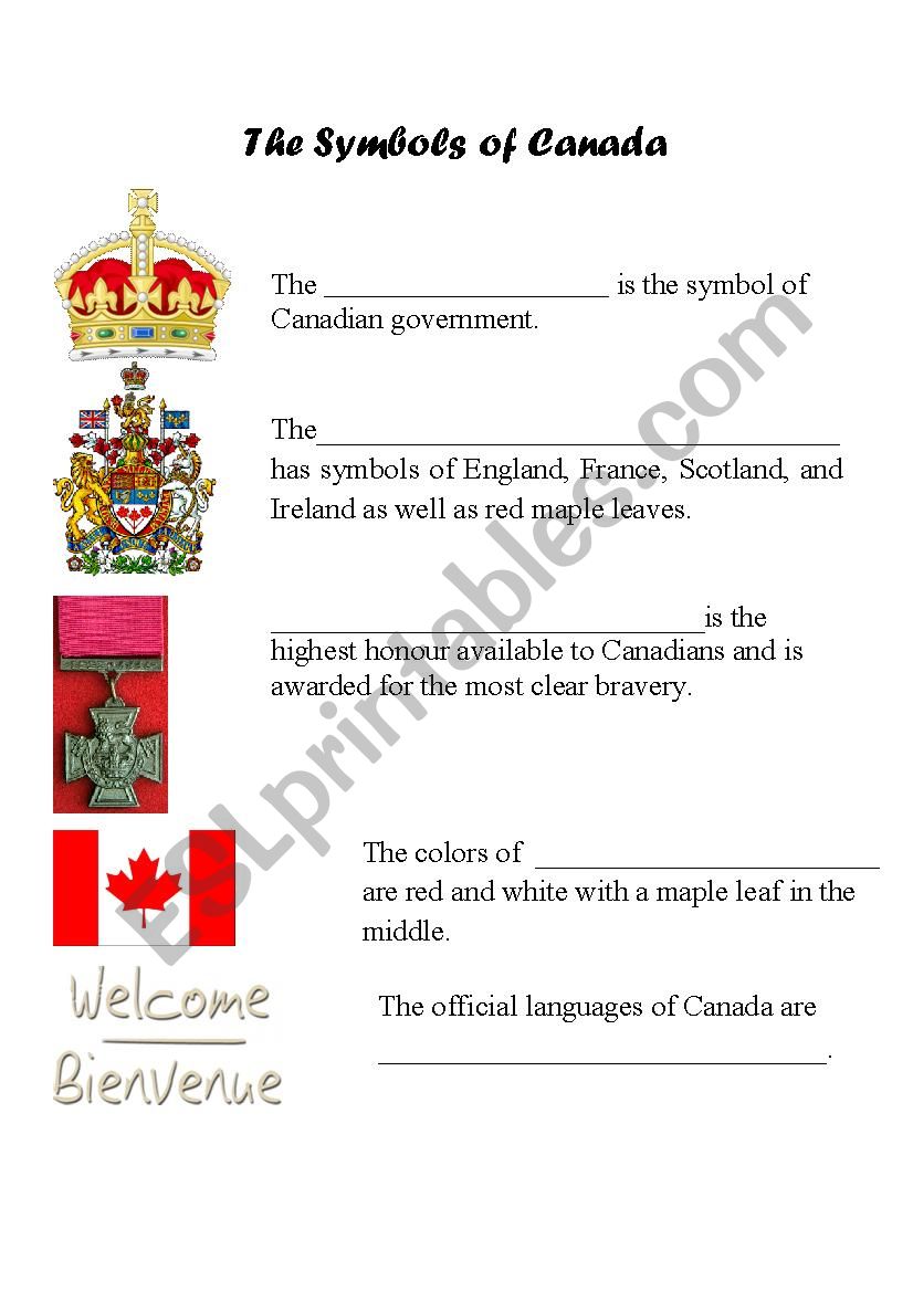 The Symbols of Canada worksheet