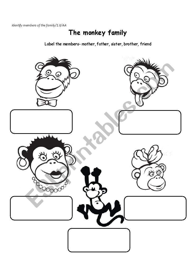 The monkey family worksheet