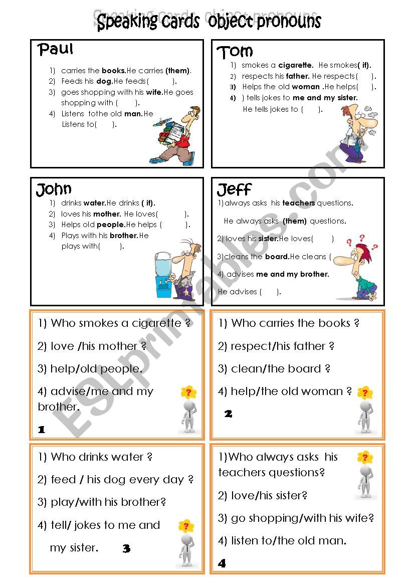 speaking cards (object pronouns)