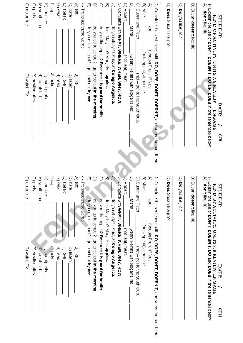 6TH GRADE ENGAGE BOOK LESSONS 7 AND 8