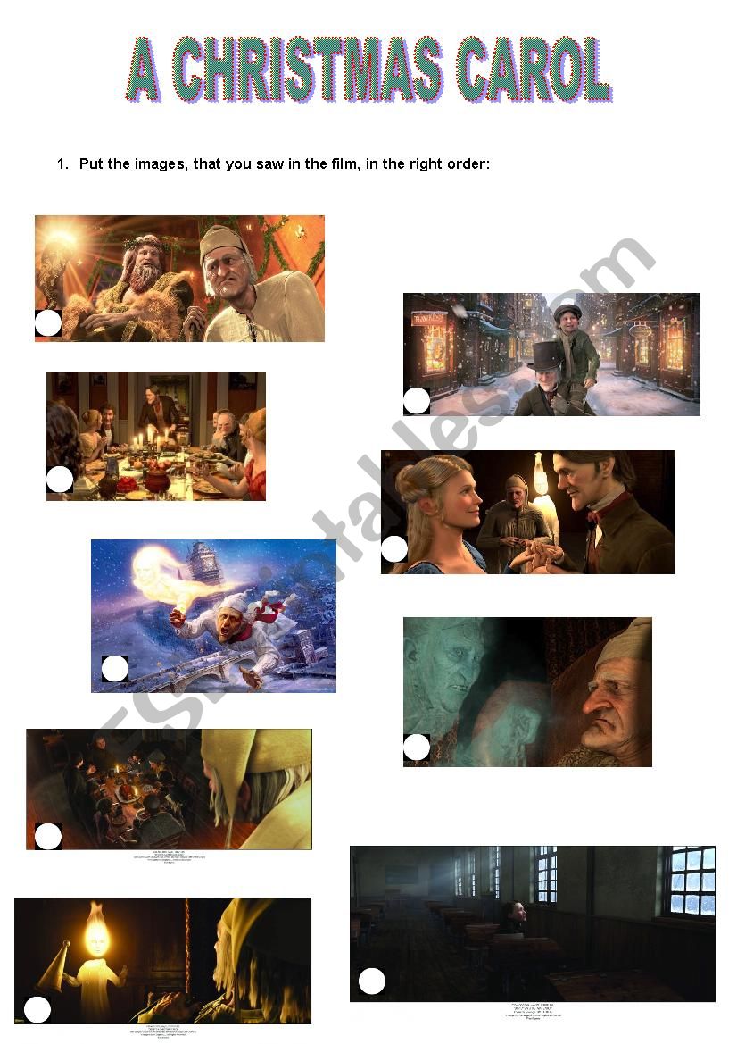 A Christmas Carol worksheet