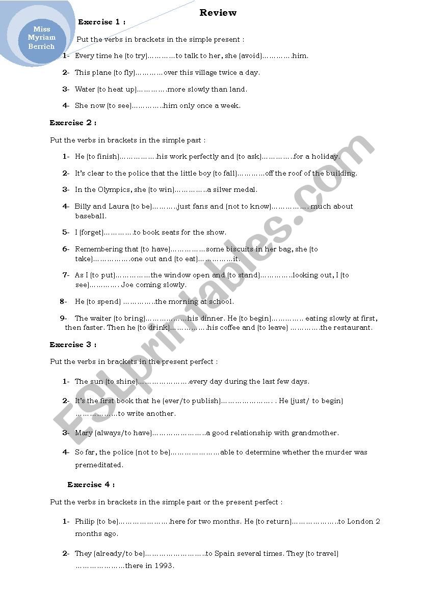 Review worksheet