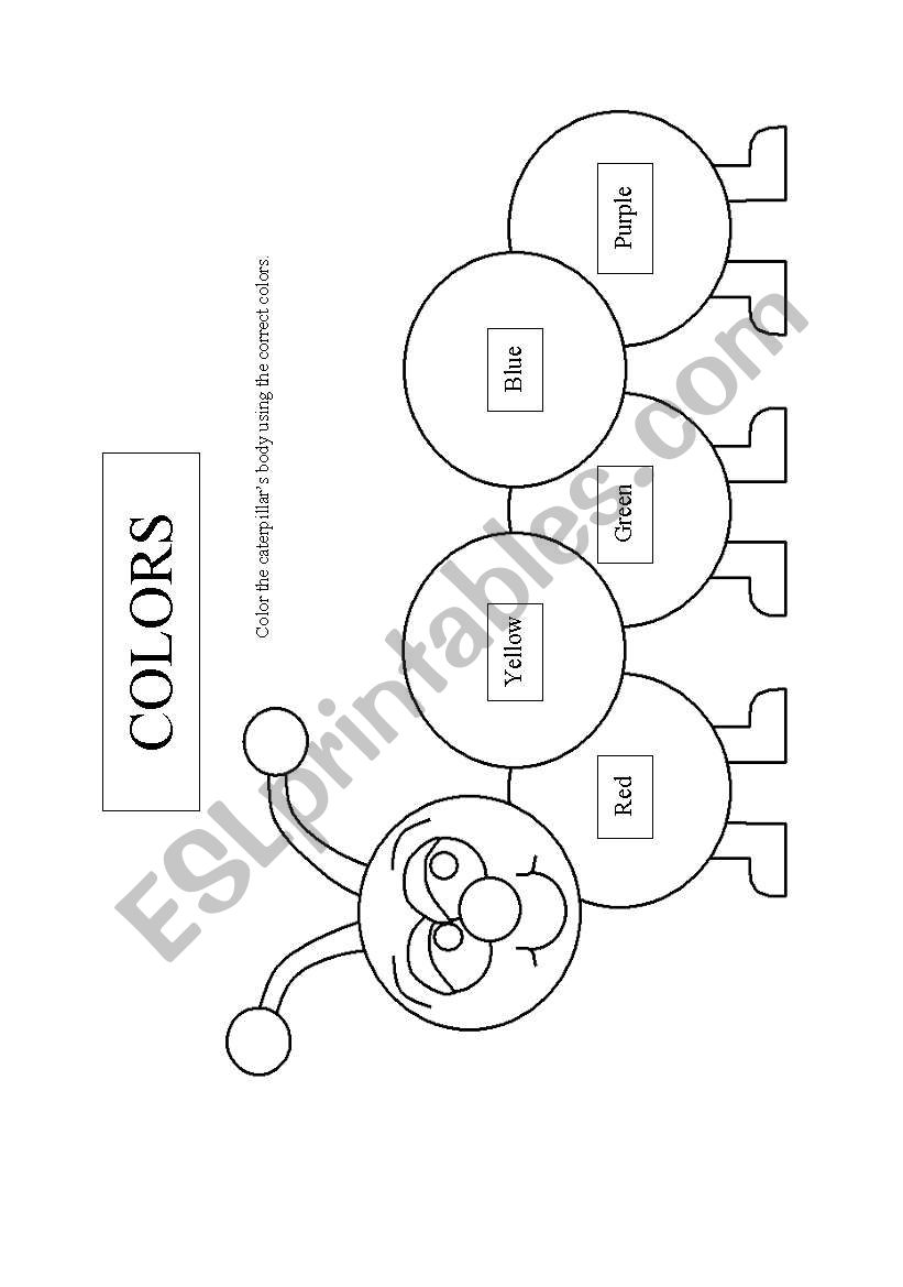 Color Catepillar worksheet