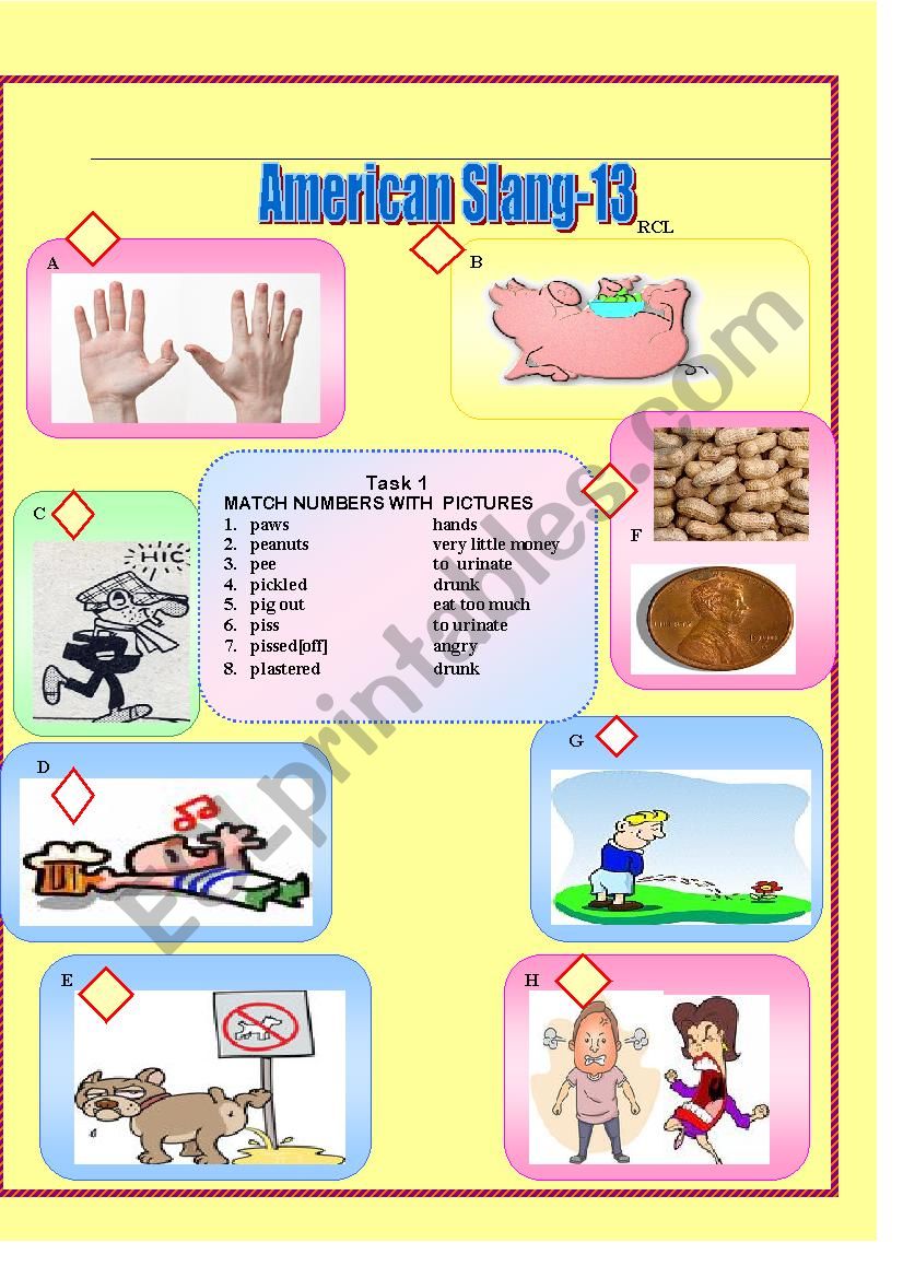 American Slang-13 worksheet