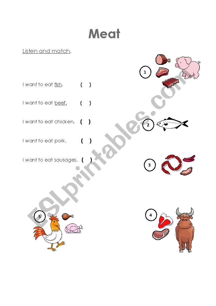 Meat worksheet