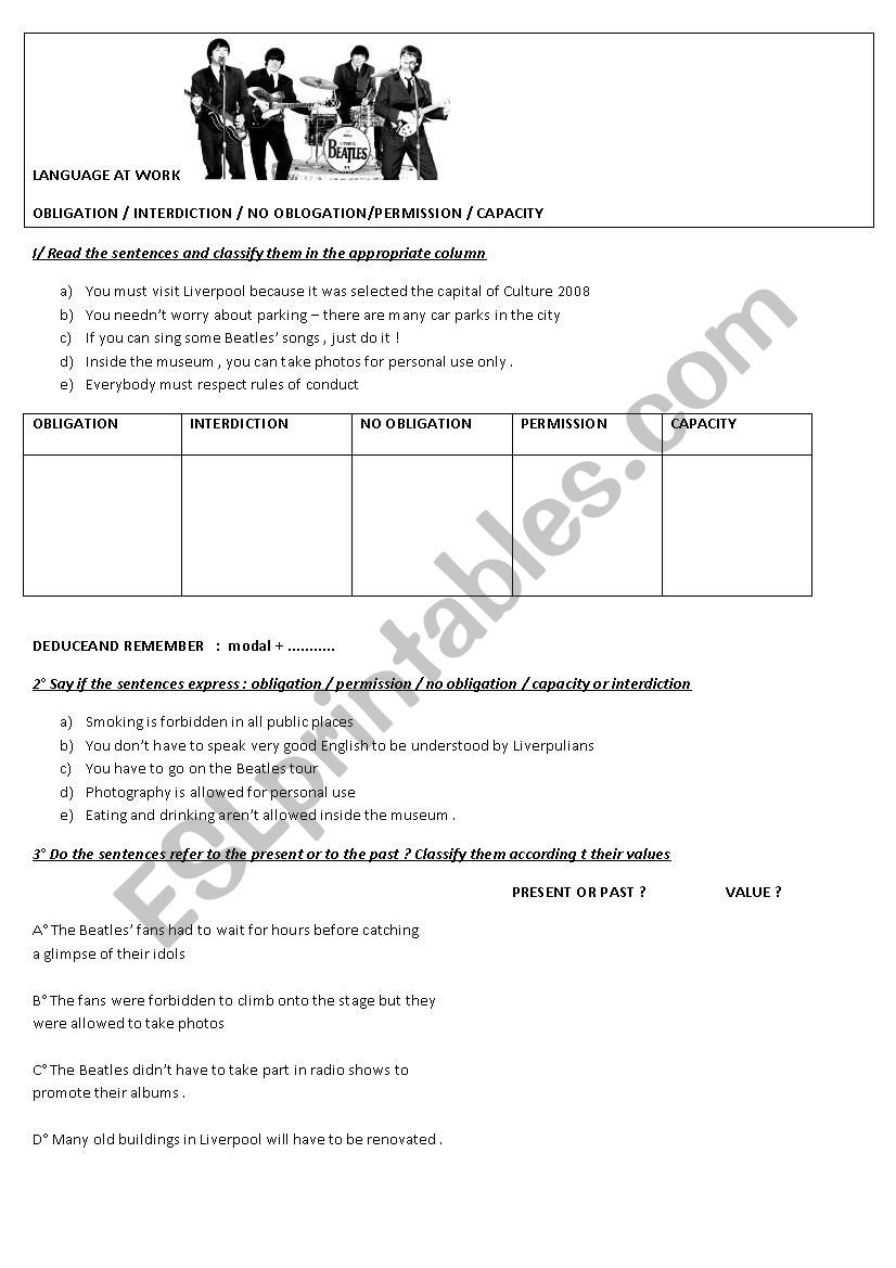 language at work worksheet