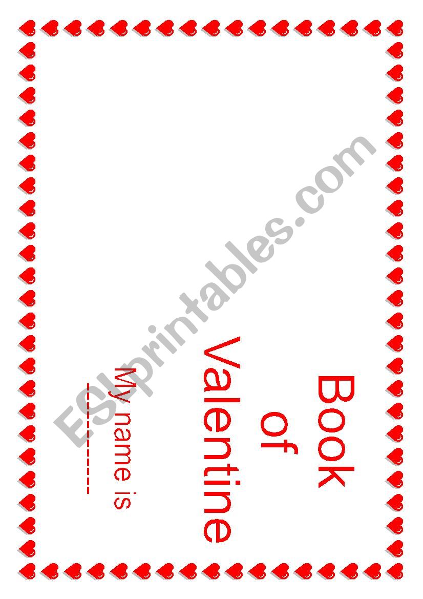 My Valentine Book 1/2 worksheet