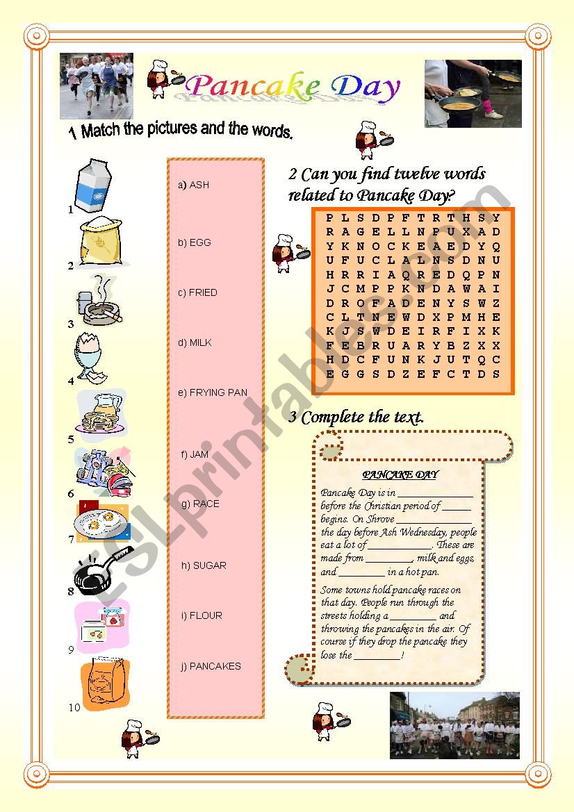 Pancake Day worksheet