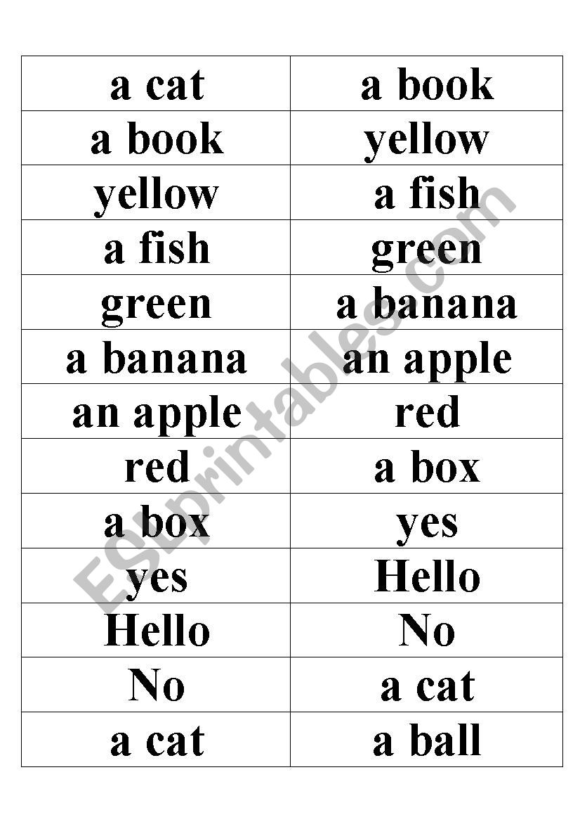 word domino worksheet