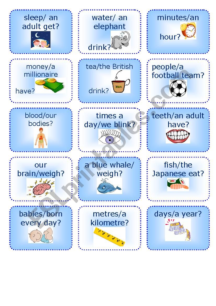 How Much How Many Quantity Quiz Speaking Cards ESL Worksheet By Marta Veiga