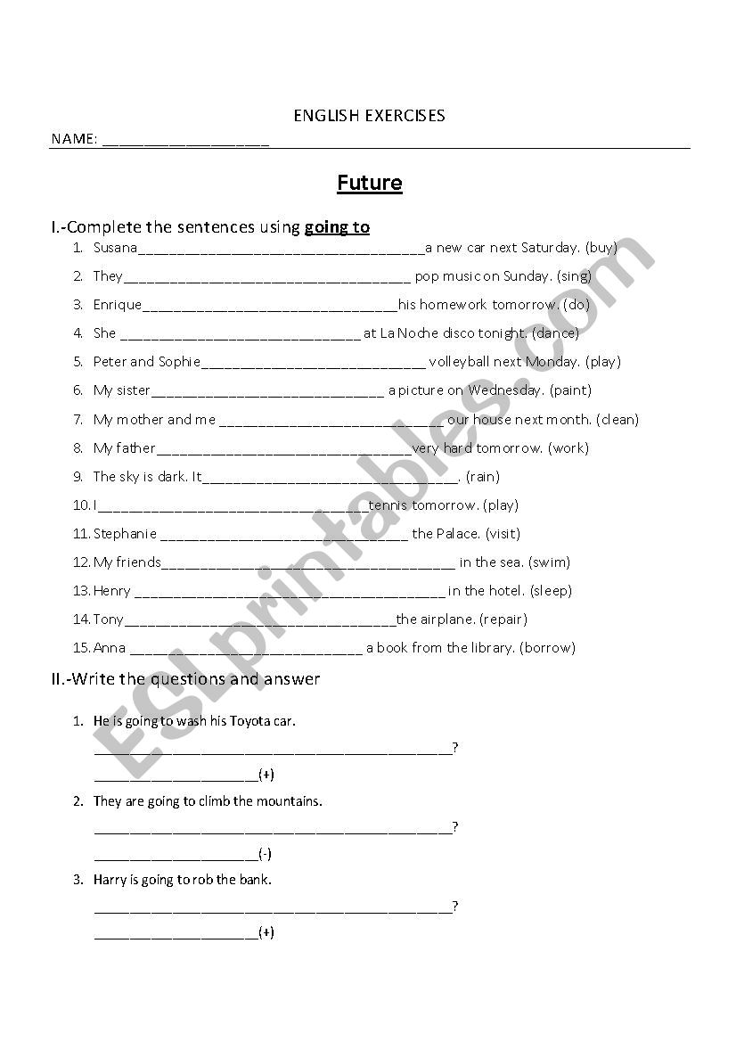 future worksheet