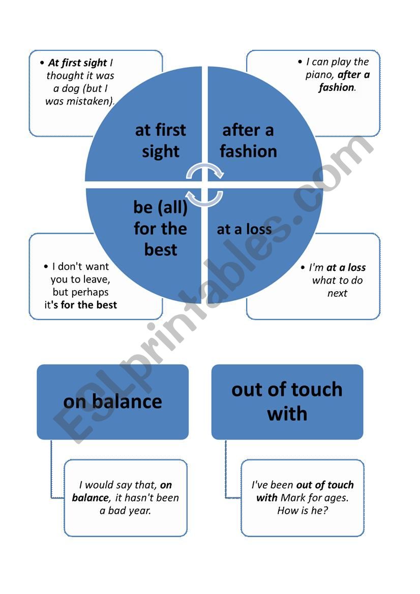 flash-card idioms worksheet