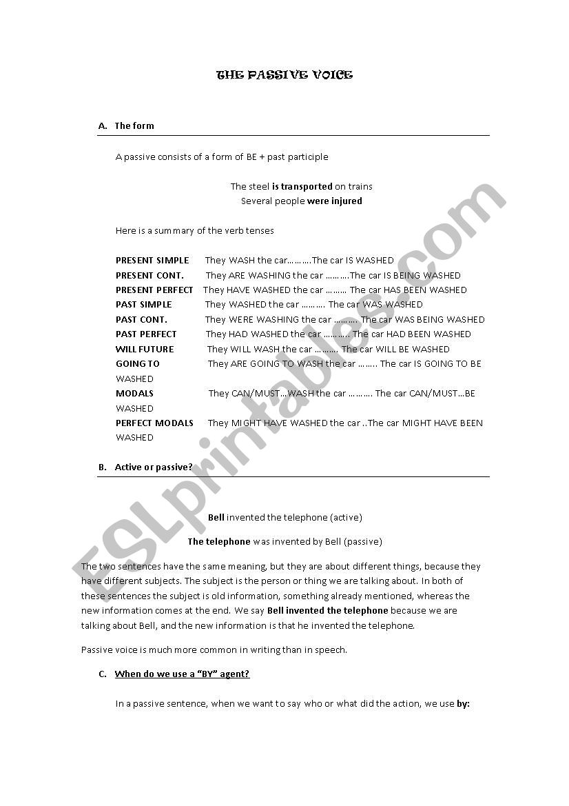 PASSIVE VOICE GRAMMAR AND PRACTICE