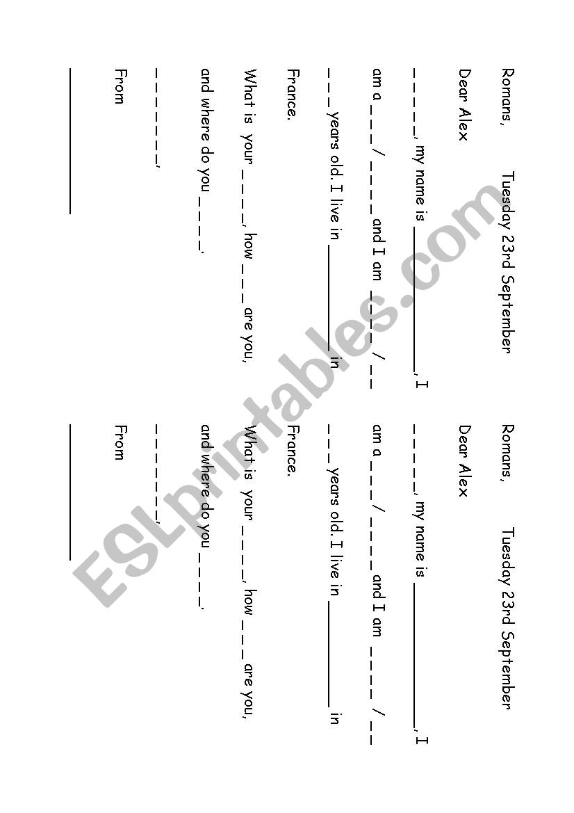 Basics letter worksheet