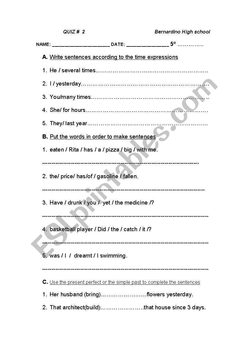 simple past Vs Present Perfect