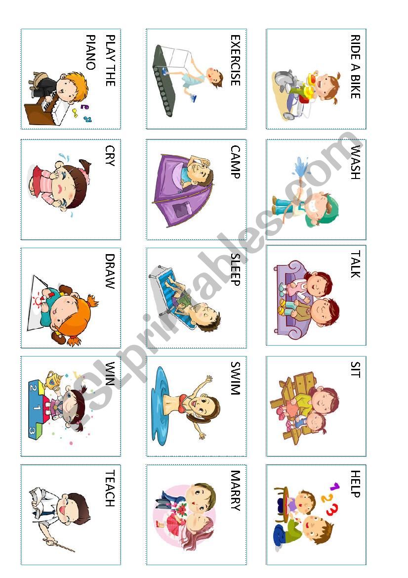 Action verbs (1 out 5) worksheet