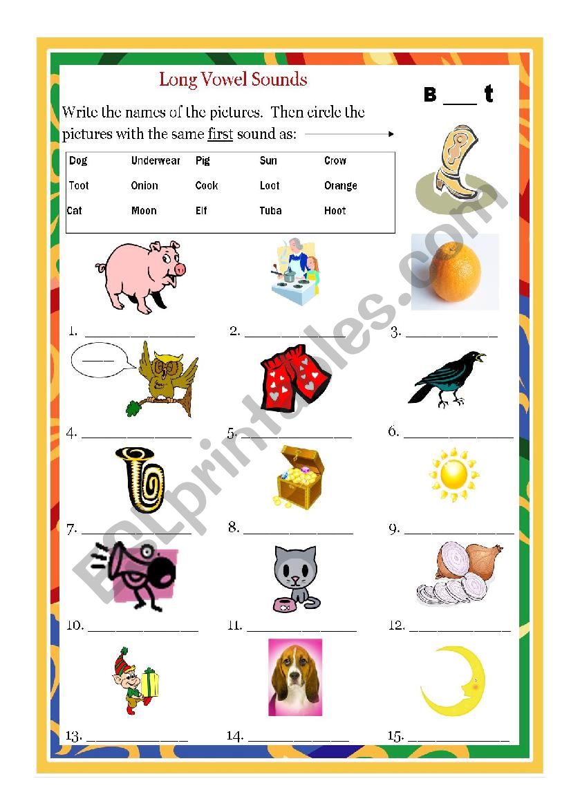 Long Vowel OO worksheet