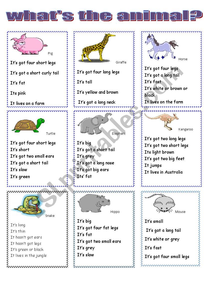 Whats the animal? worksheet