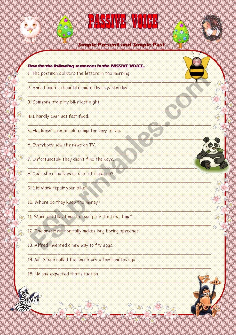 Passive voice worksheet