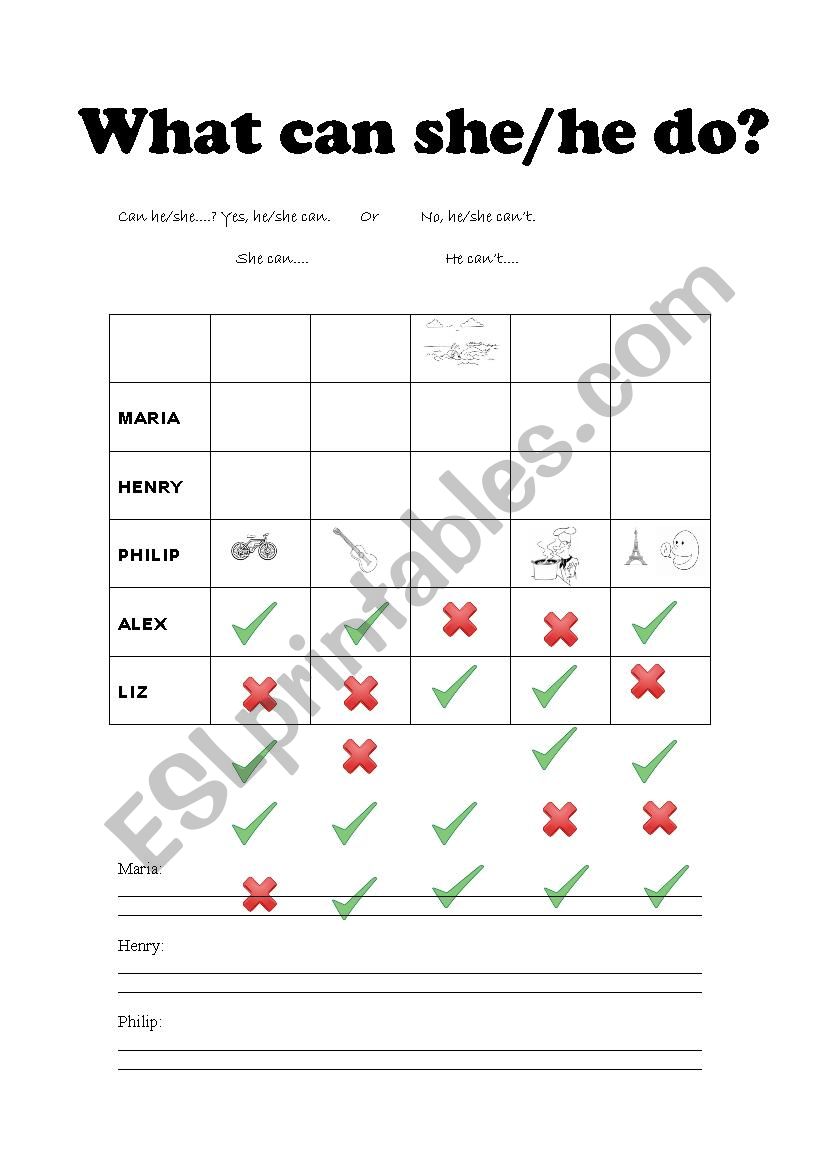 Can/cant worksheet