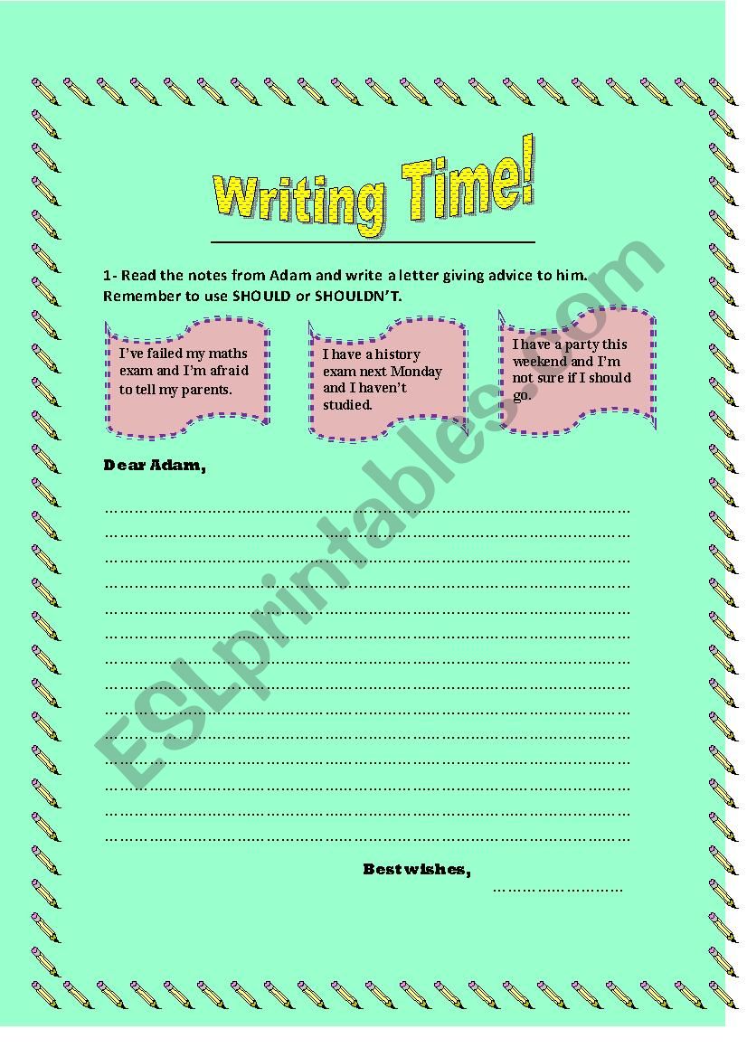 Five Writing Tasks for different levels