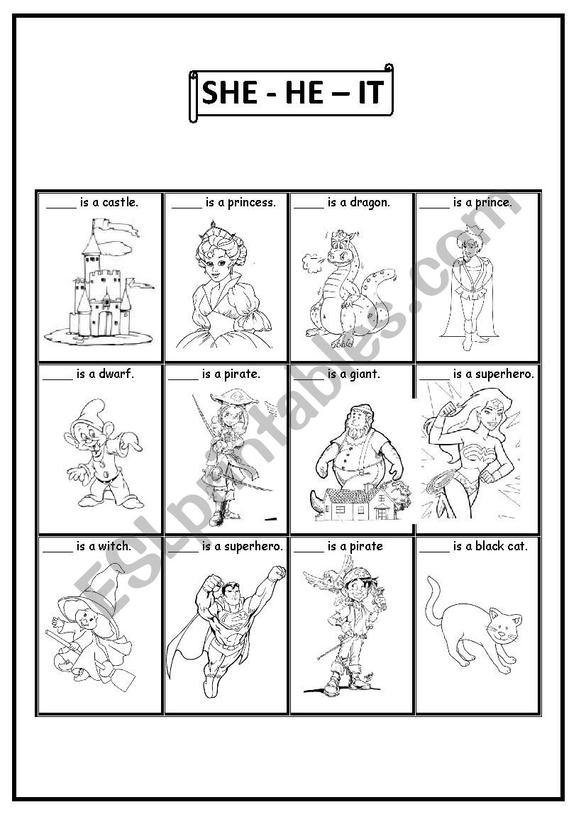 SHE/HE/IT worksheet