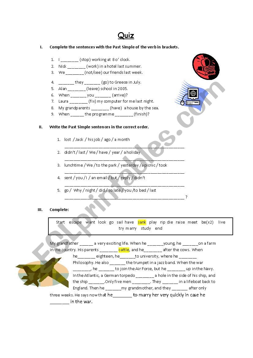 simple past worksheet