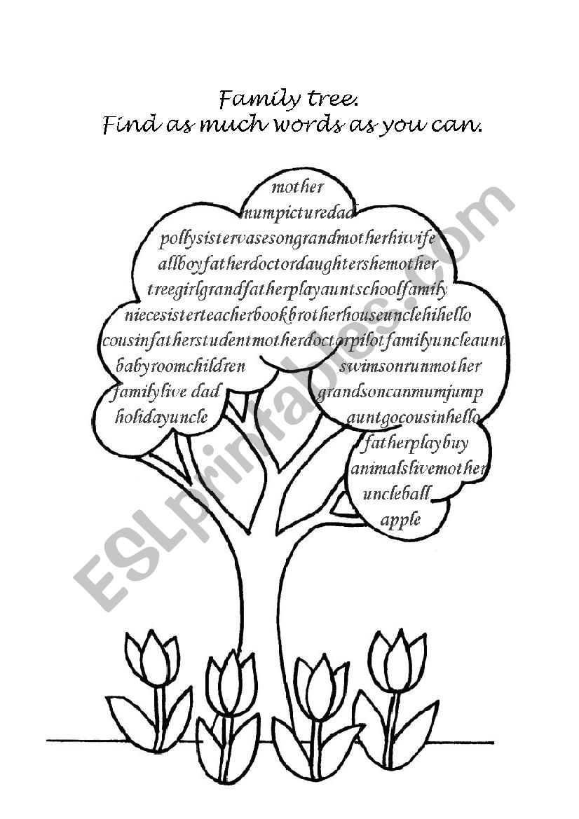 Family tree worksheet