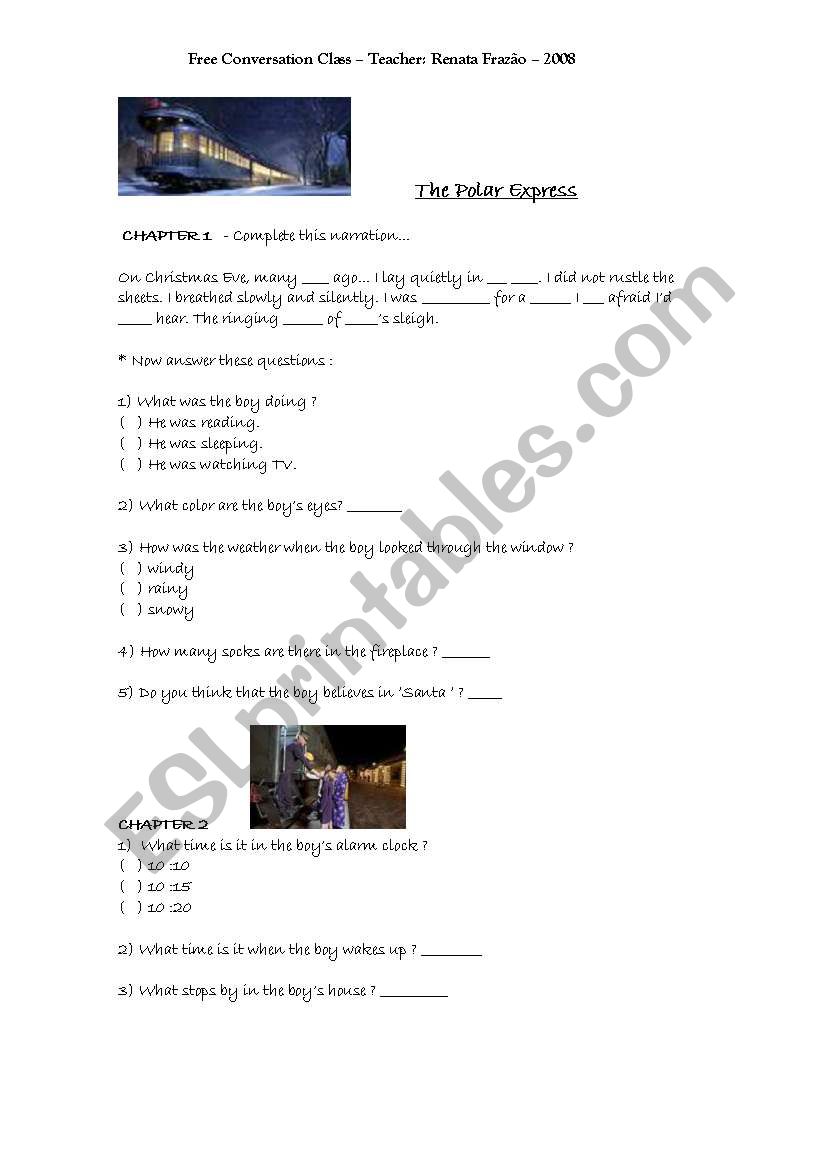 The Polar Express worksheet