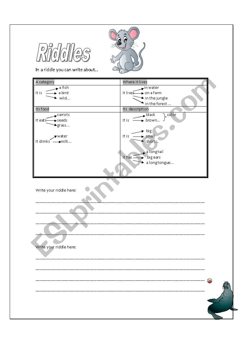 Riddles worksheet