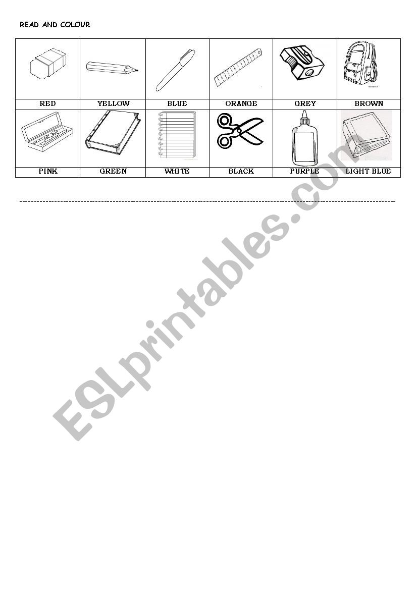 Colours and school objects practice