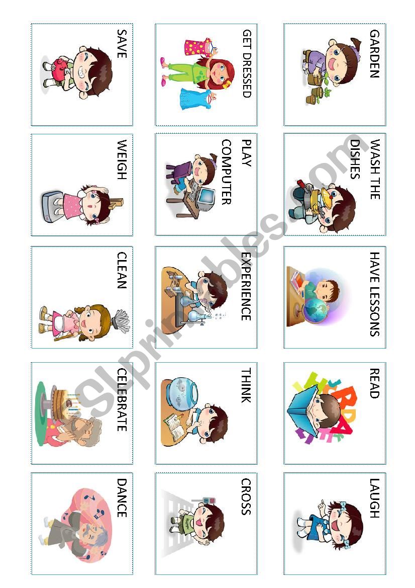 Action verbs (3 out 5) worksheet