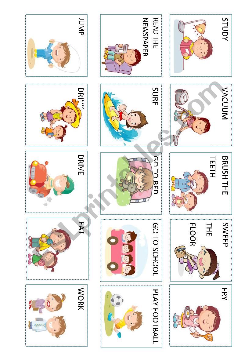 Action verbs (4 out 5) worksheet