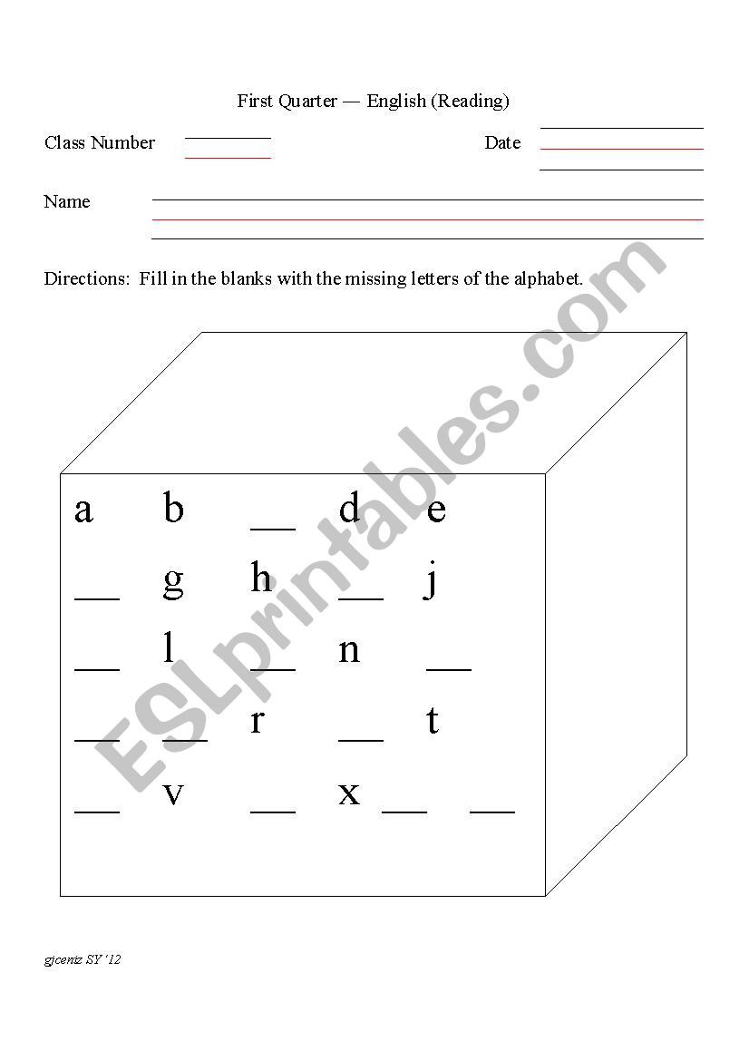 The Alphabet worksheet