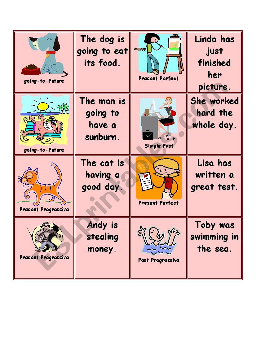 Memory game worksheet