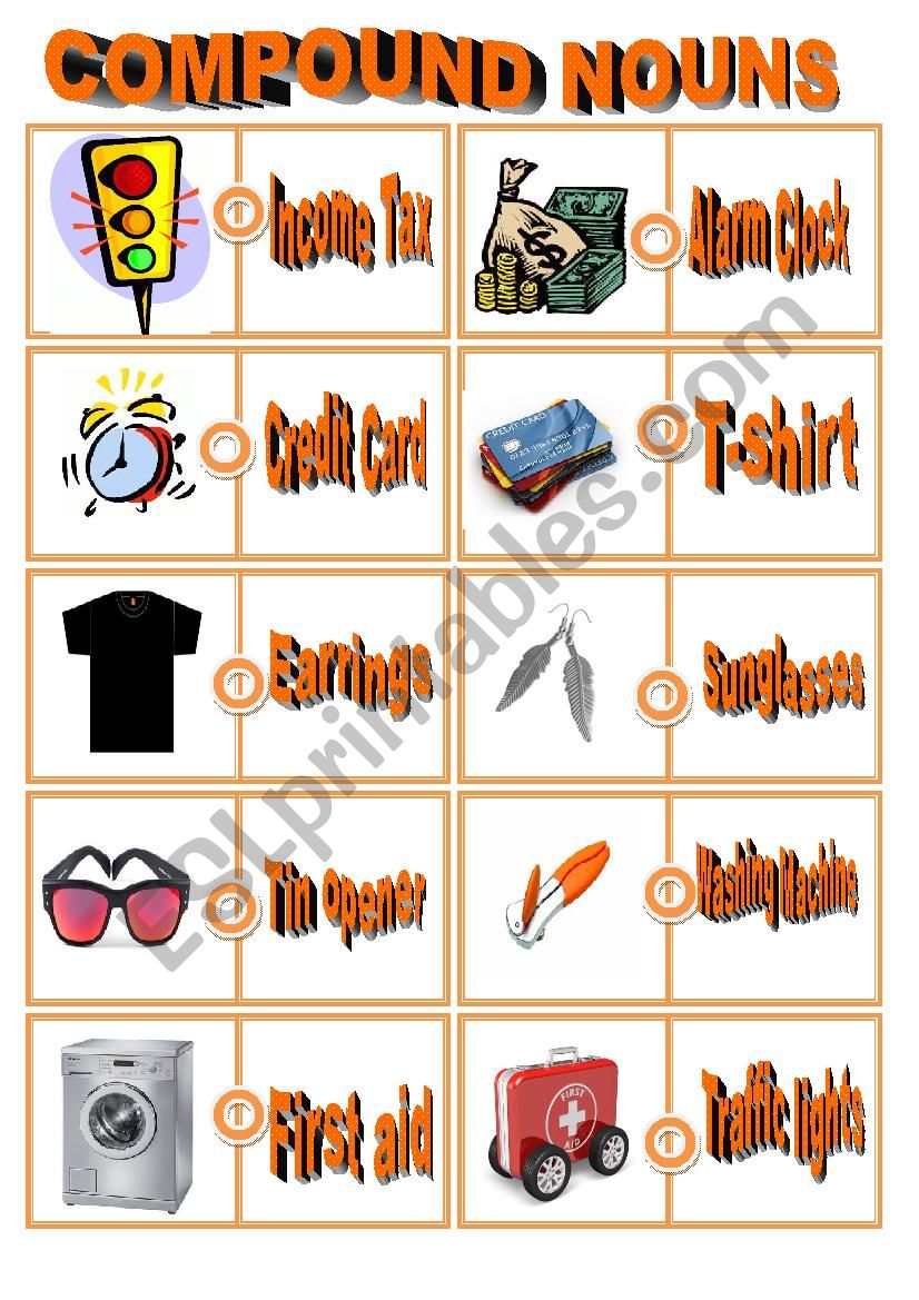 Compound Nouns. Part 1 worksheet