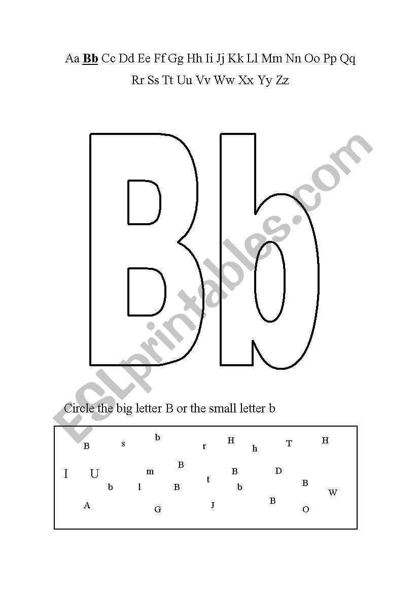 a 9 page Letter B worksheet and coloring page for class