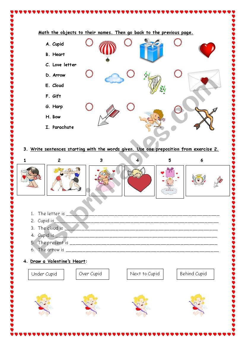 Where is Cupid? Doc 2: Place prepositions