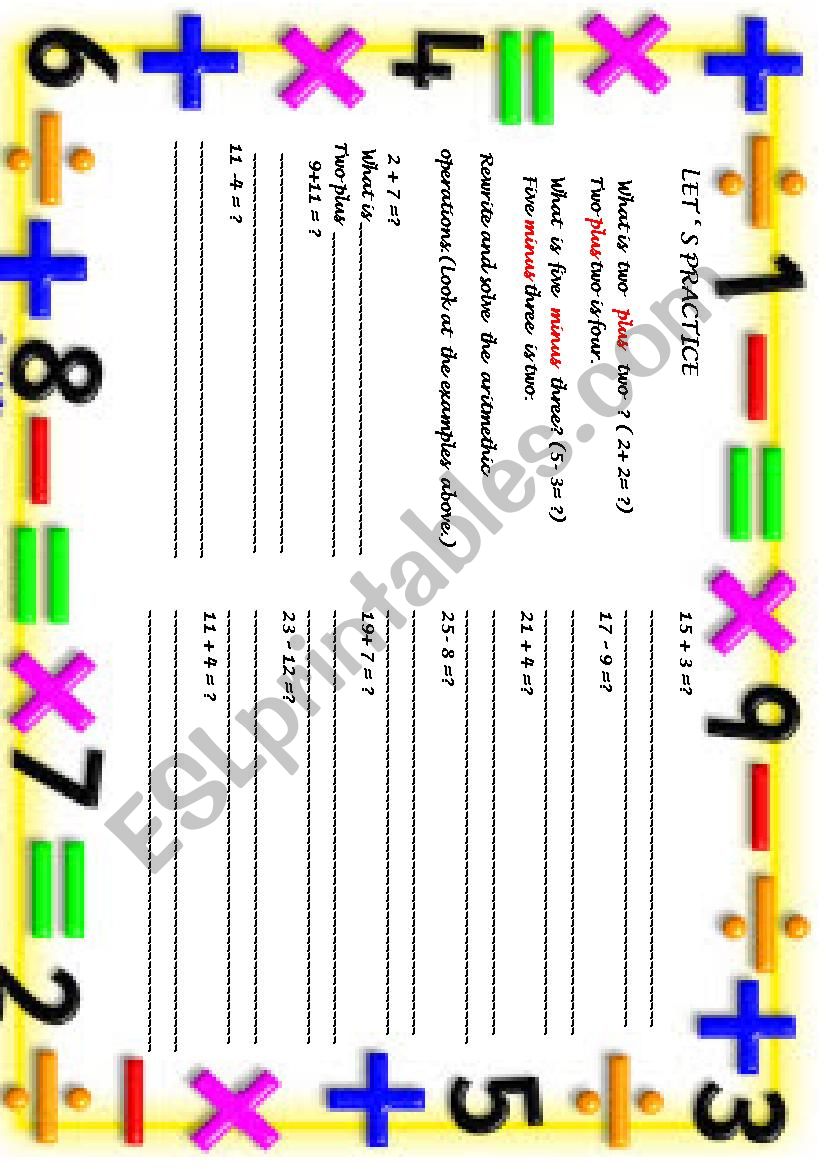 LetÂ´s practice worksheet