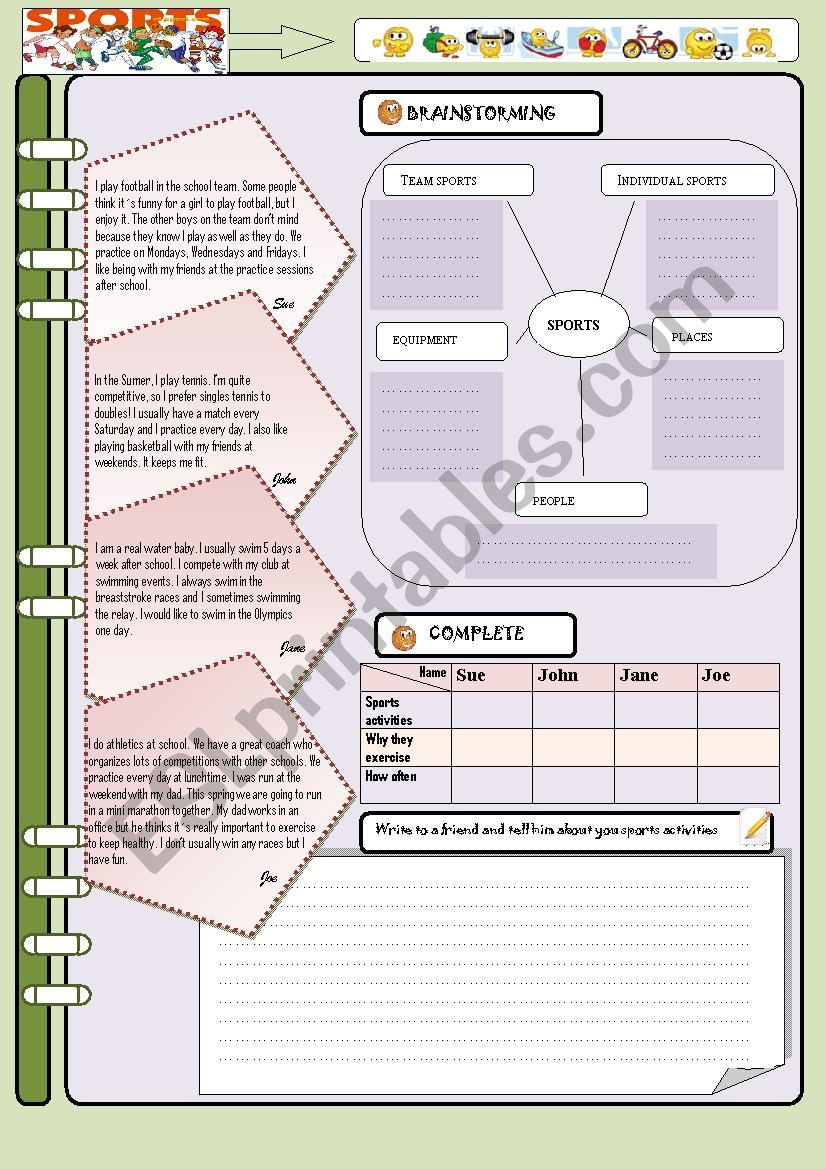 SPORTS worksheet