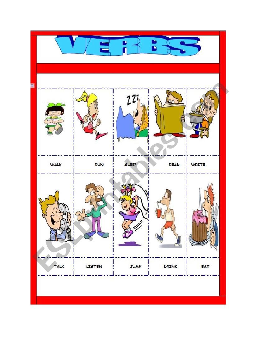 Verbs Pictionary worksheet