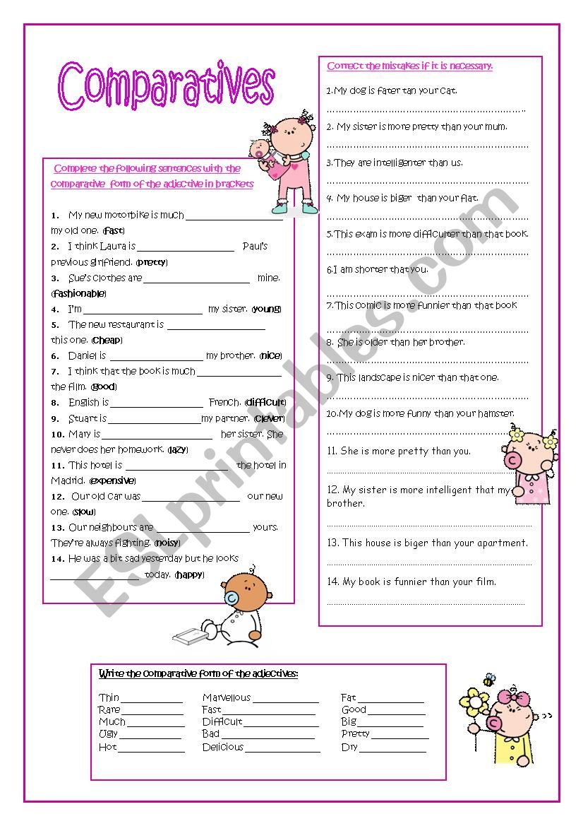 Comparatives worksheet