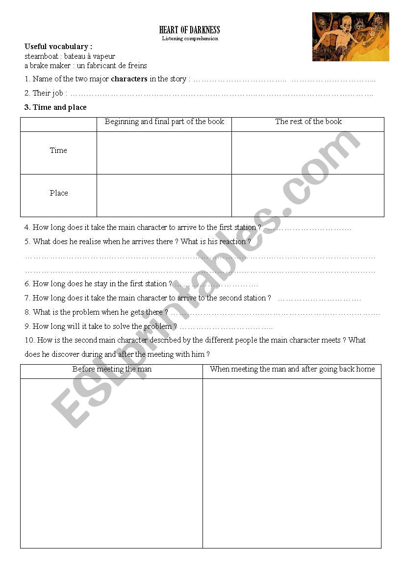 Heart of Darkness worksheet