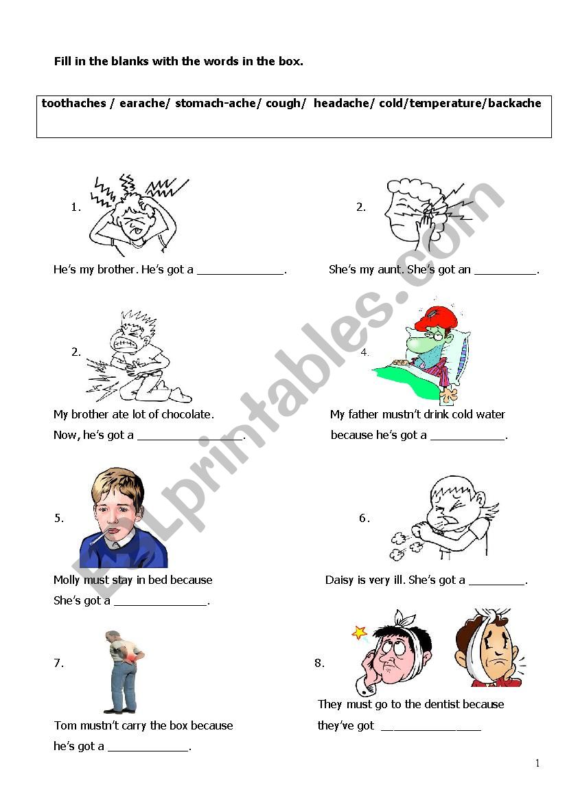 ILNESSES worksheet