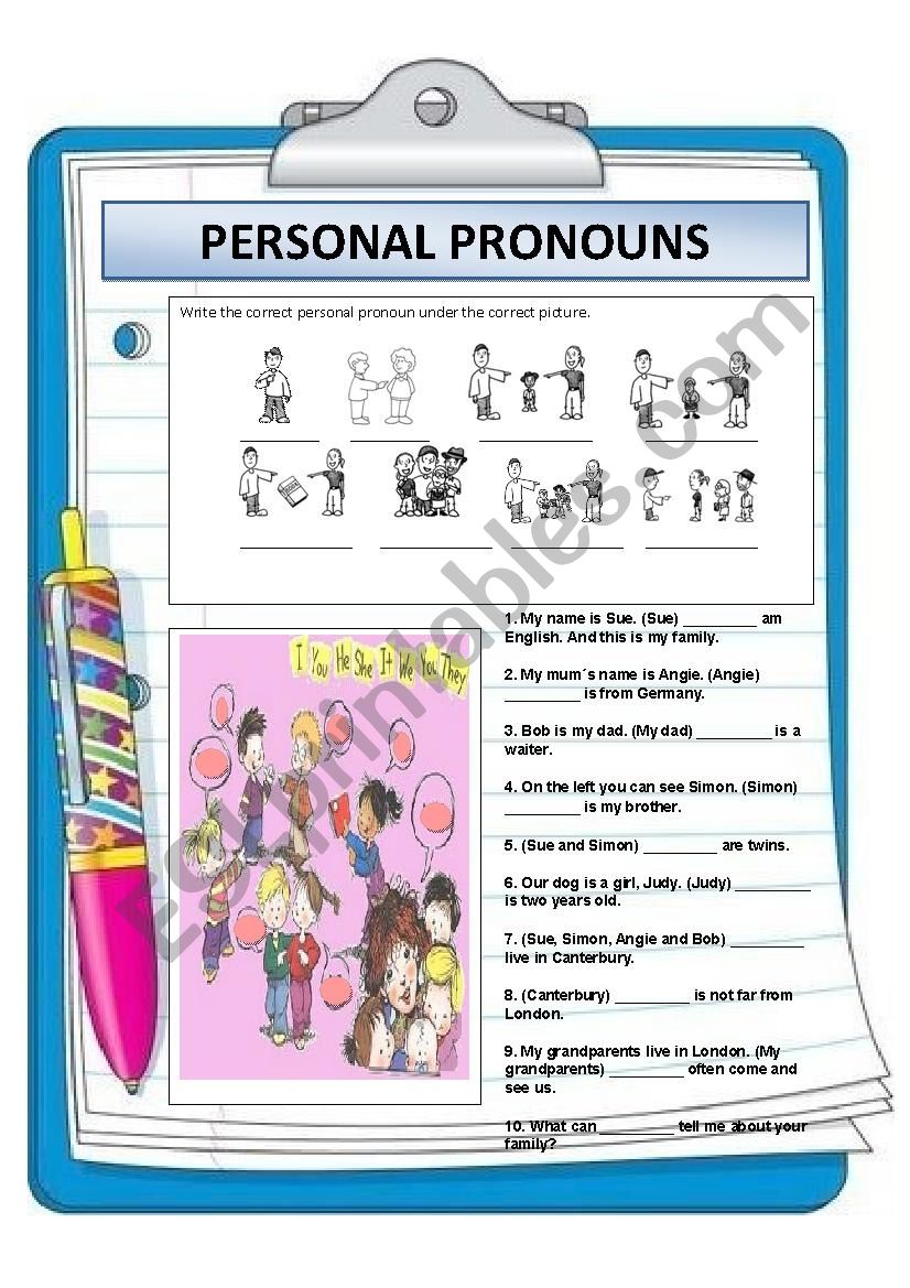 PERSONAL PRONOUNS worksheet
